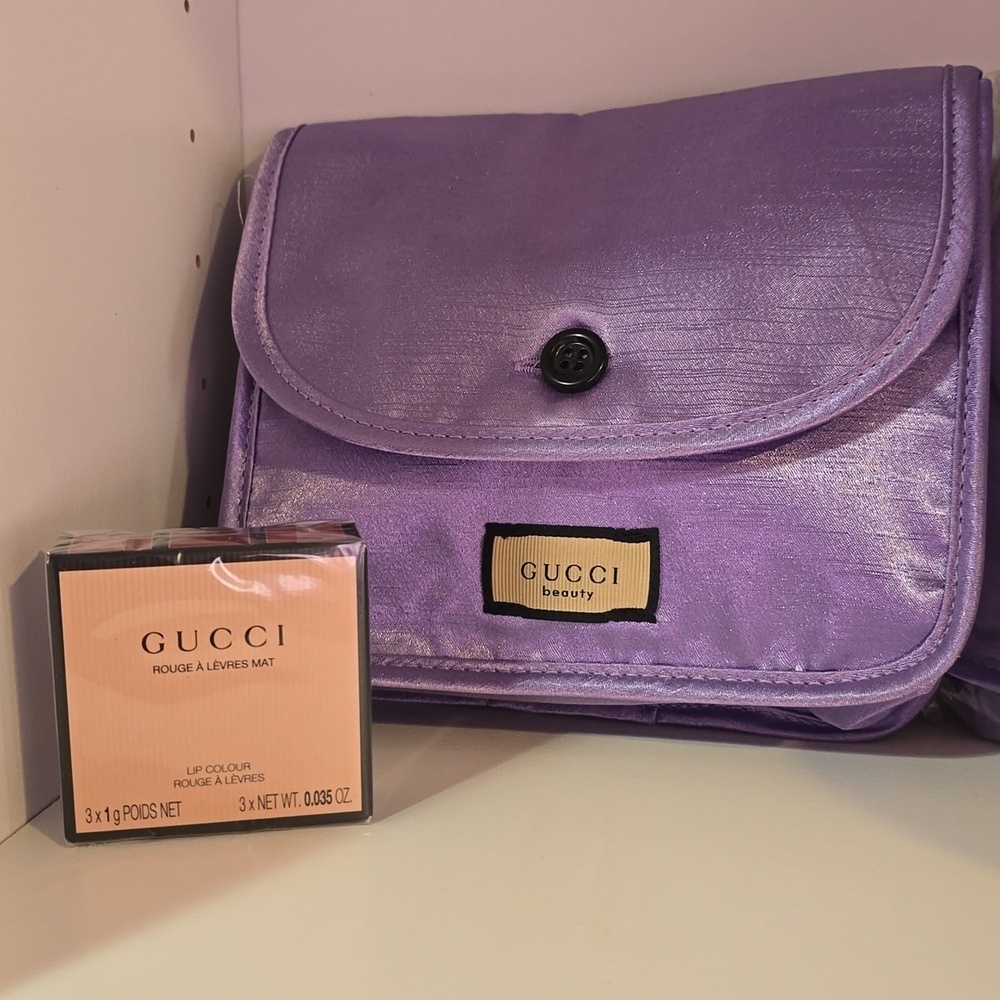 Gucci Beauty Pouch With 3pc Mini Lipstick Set - Picture 2 of 3